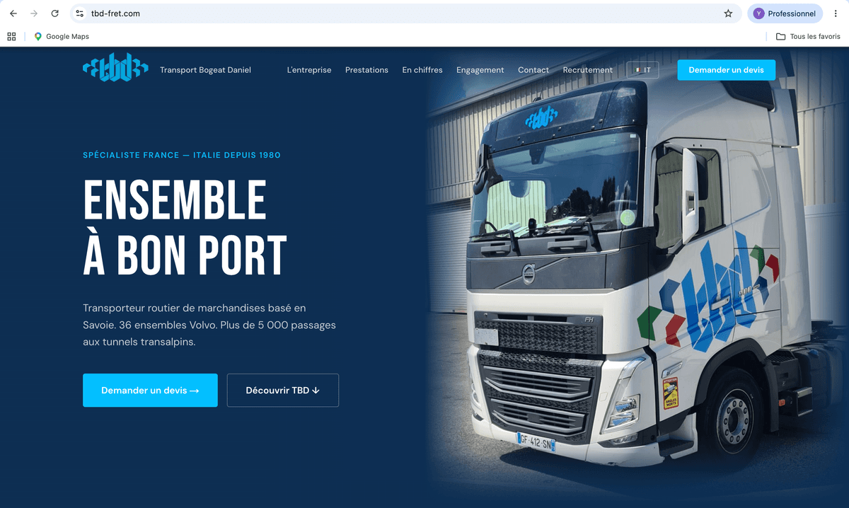 Site TBD Fret — Transporteur France-Italie